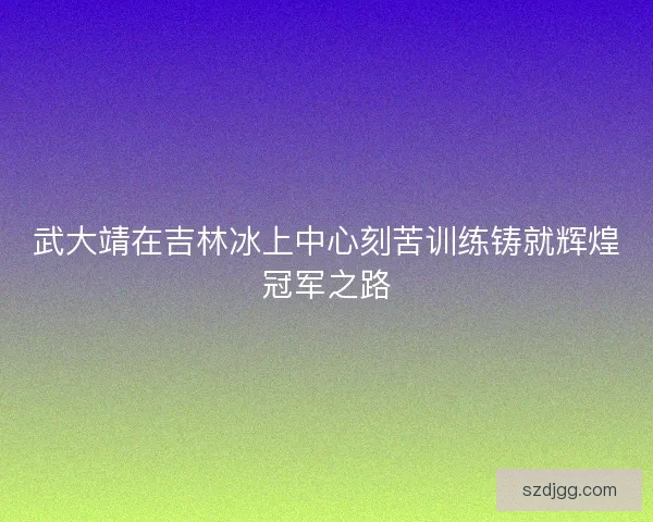 武大靖在吉林冰上中心刻苦训练铸就辉煌冠军之路