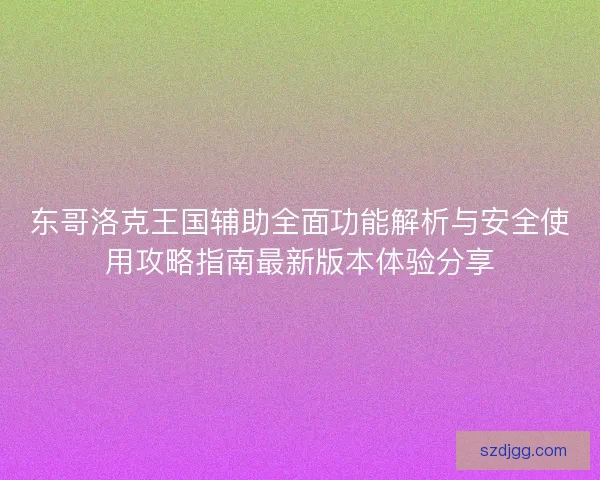 东哥洛克王国辅助全面功能解析与安全使用攻略指南最新版本体验分享
