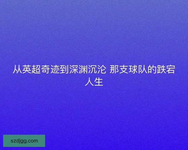 从英超奇迹到深渊沉沦 那支球队的跌宕人生